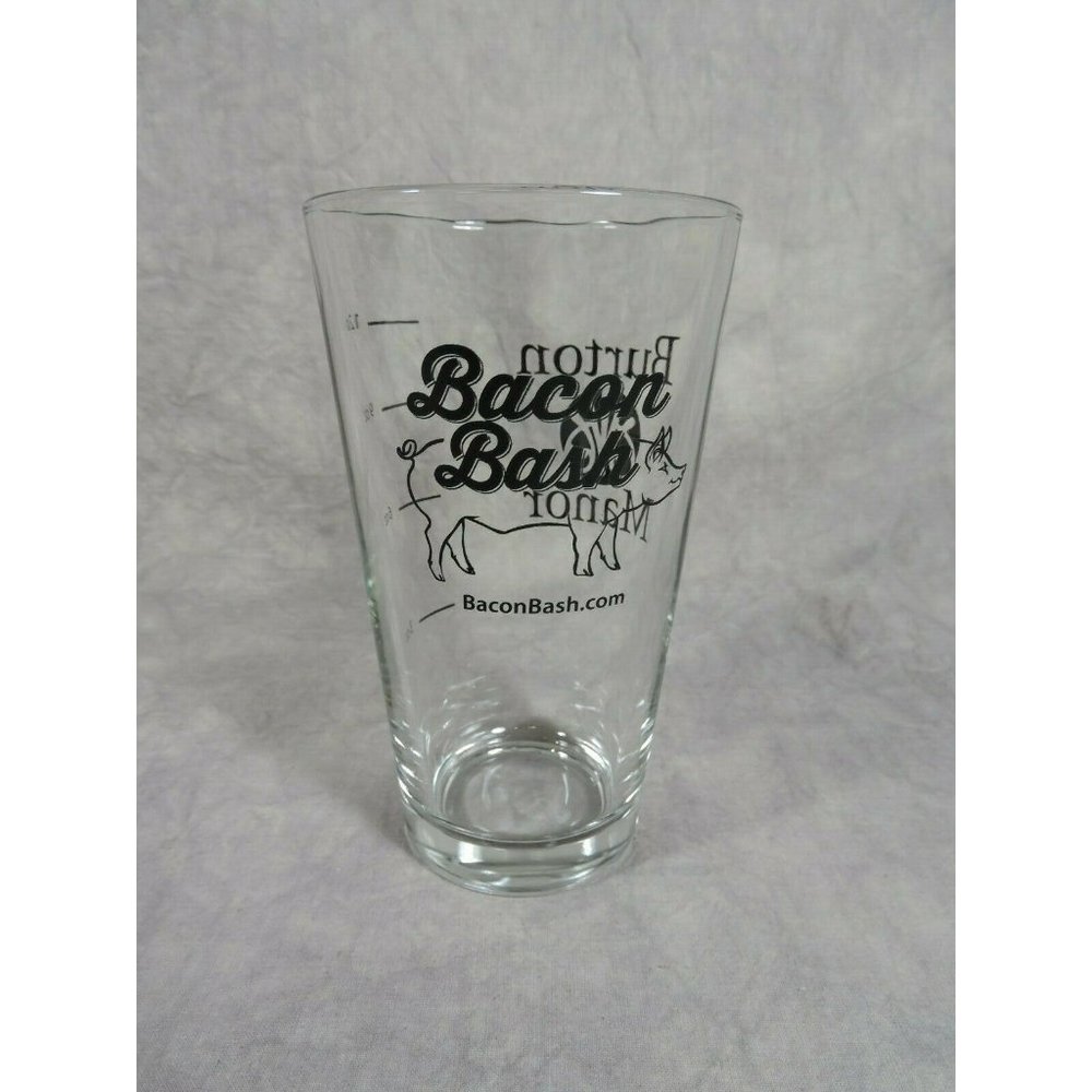 Bacon Bash Texas Burton Manor 12 oz Beer Glass Collectible